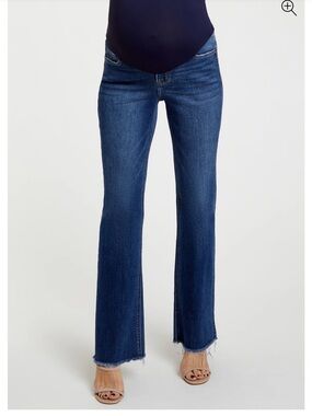 Pinkblush Dark Blue Flare Maternity Jeans
